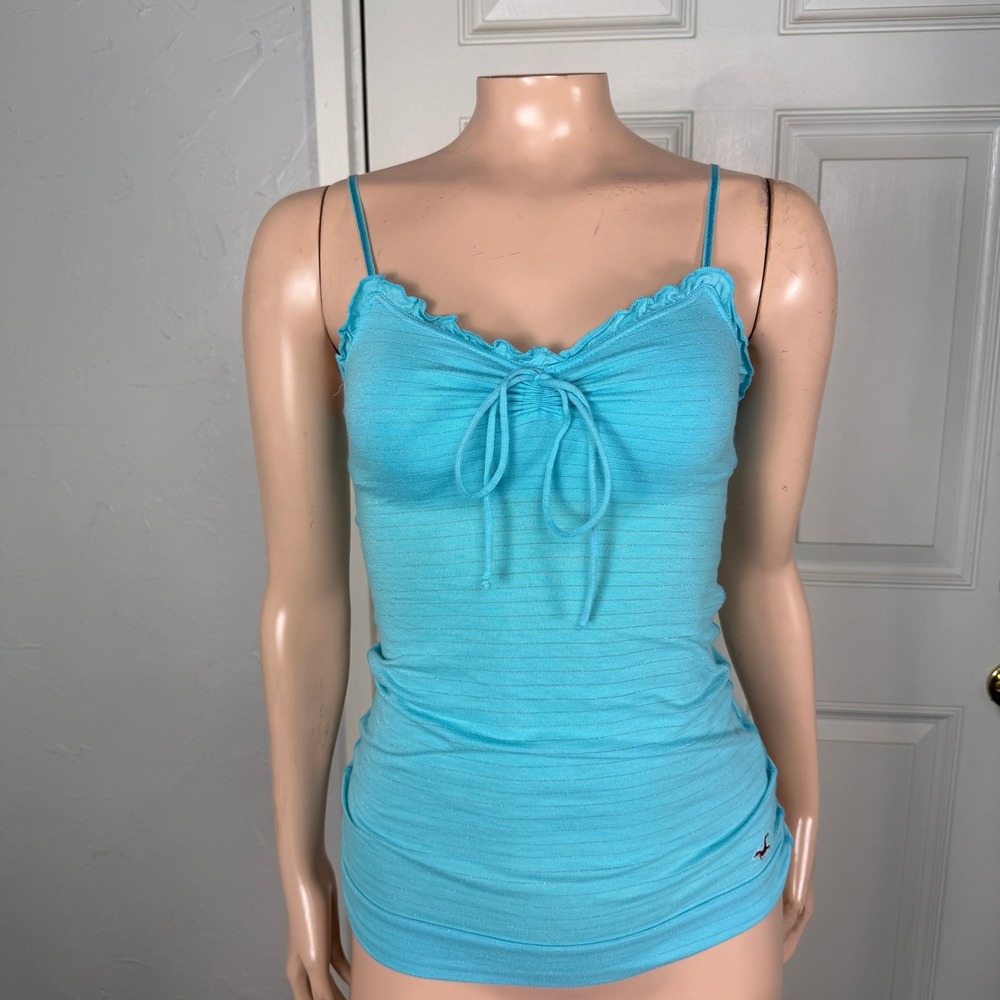 Vintage Y2K Hollister Cami XS Shirt Metallic Striped RARE Tank Top Cotton XX10